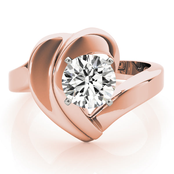 Brilliant Solitaires Any Shape Round Diamond Engagement Ring — 9K/18K Gold & Platinum