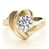 Brilliant Solitaires Any Shape Round Diamond Engagement Ring — 9K/18K Gold & Platinum