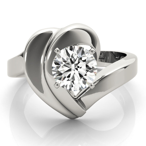 Brilliant Solitaires Any Shape Round Diamond Engagement Ring — 9K/18K Gold & Platinum