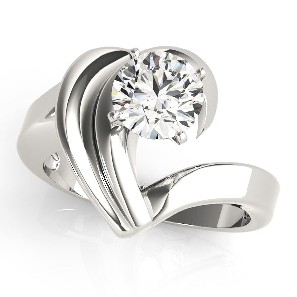 Brilliant Solitaires Any Shape Round Diamond Engagement Ring — 9K/18K Gold & Platinum