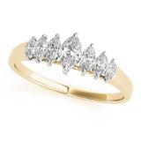 Fancy Marquise Half Eternity Ring in Gold & Platinum