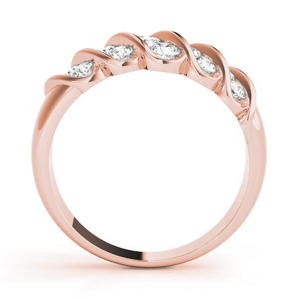 S Bands Half Eternity Ring in Gold & Platinum