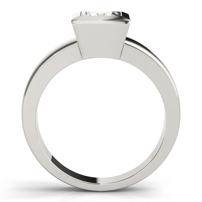 Modern Princess Cut Lab-Grown Diamond D-VVS Solitaire Bezel Set Engagement Ring