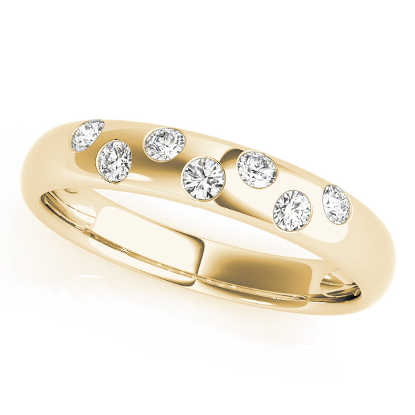 Bezel Set Half Eternity Ring in Gold & Platinum