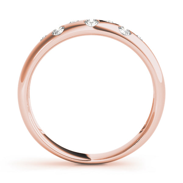Bezel Set Half Eternity Ring in Gold & Platinum