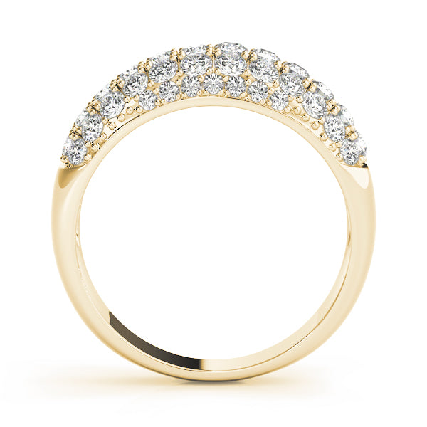 Multirow Pavã© Half Eternity Ring in Gold & Platinum