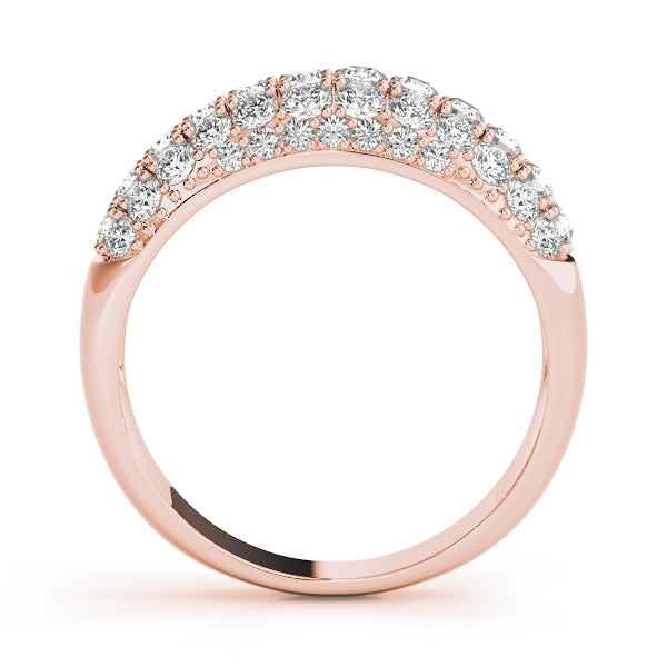 Multirow Pavã© Half Eternity Ring in Gold & Platinum