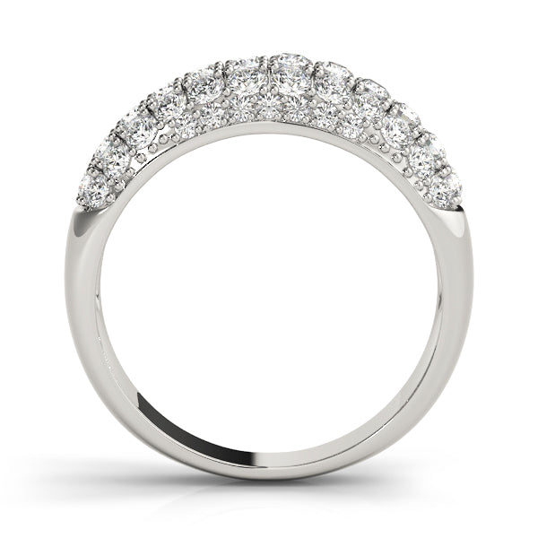 Multirow Pavã© Half Eternity Ring in Gold & Platinum