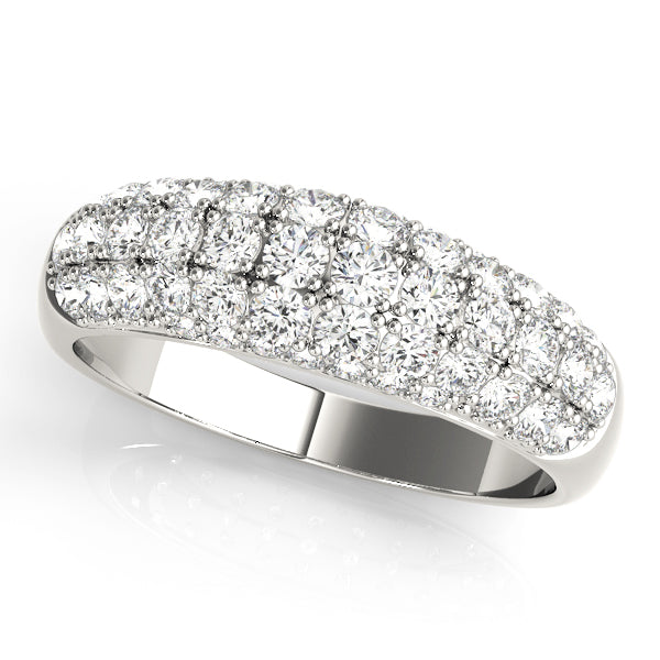 Multirow Pavã© Half Eternity Ring in Gold & Platinum