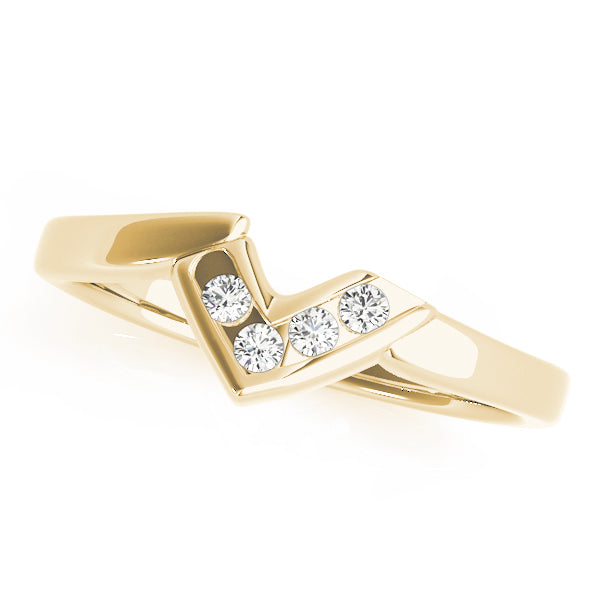 Curved Bands Half Eternity Ring in Gold & Platinum