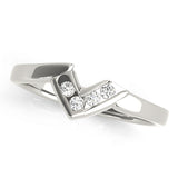 Curved Bands Half Eternity Ring in Gold & Platinum