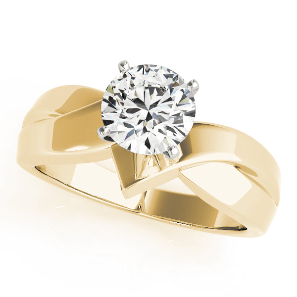 Statement Solitaires Any Shape Round Diamond Engagement Ring — 9K/18K Gold & Platinum