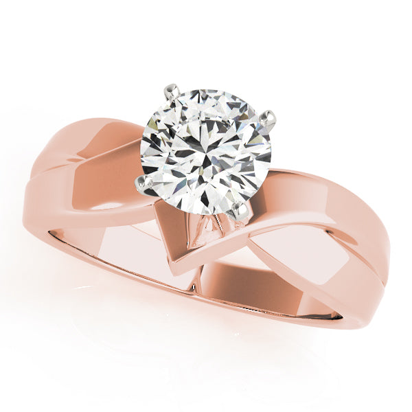 Statement Solitaires Any Shape Round Diamond Engagement Ring — 9K/18K Gold & Platinum