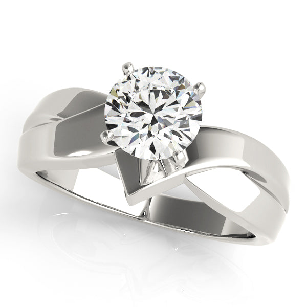 Statement Solitaires Any Shape Round Diamond Engagement Ring — 9K/18K Gold & Platinum