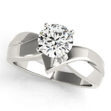 Statement Solitaires Any Shape Round Diamond Engagement Ring — 9K/18K Gold & Platinum