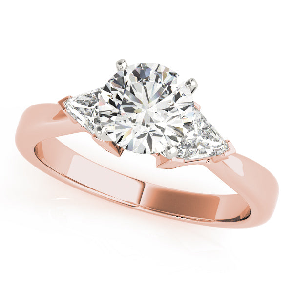 Opulent Three-Stone Trillion Diamond Engagement Ring — 9K/18K Gold & Platinum