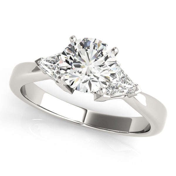 Opulent Three-Stone Trillion Diamond Engagement Ring — 9K/18K Gold & Platinum