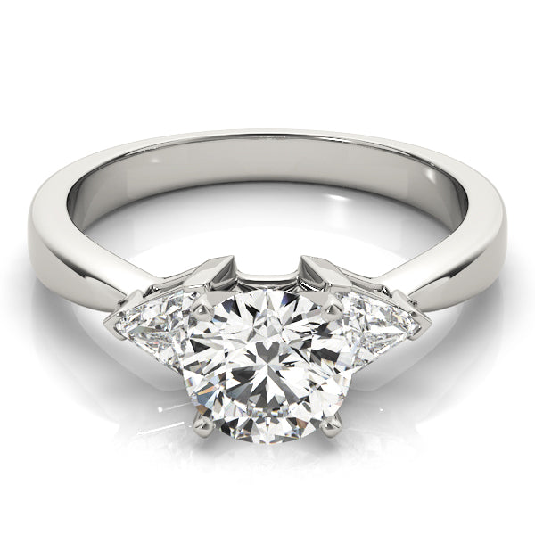 Opulent Three-Stone Trillion Diamond Engagement Ring — 9K/18K Gold & Platinum