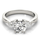 Opulent Three-Stone Trillion Diamond Engagement Ring — 9K/18K Gold & Platinum