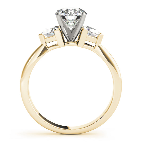 Opulent Three-Stone Trillion Diamond Engagement Ring — 9K/18K Gold & Platinum