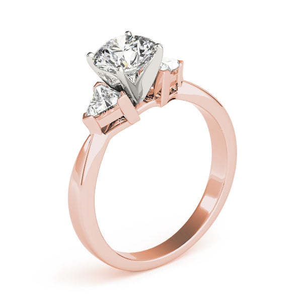 Opulent Three-Stone Trillion Diamond Engagement Ring — 9K/18K Gold & Platinum