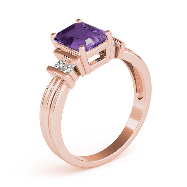 Crowned Color Rings Emerald Diamond Engagement Ring — 9K/18K Gold & Platinum