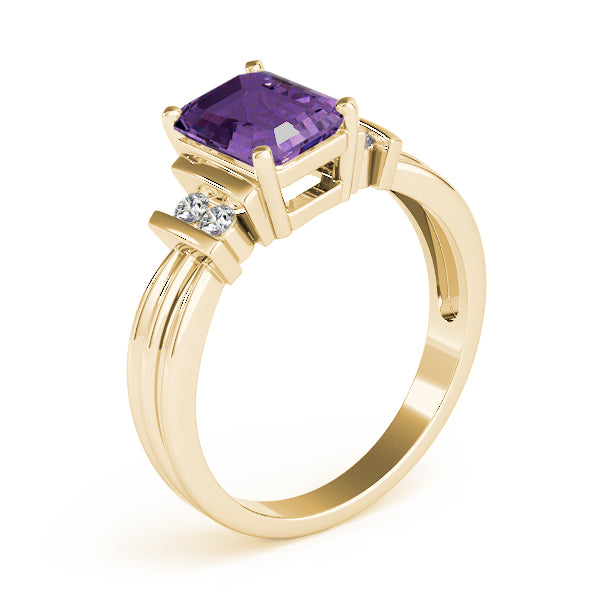 Crowned Color Rings Emerald Diamond Engagement Ring — 9K/18K Gold & Platinum