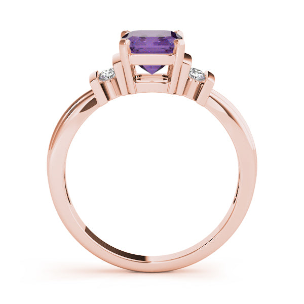 Crowned Color Rings Emerald Diamond Engagement Ring — 9K/18K Gold & Platinum