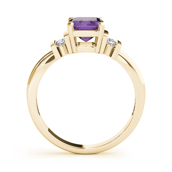 Crowned Color Rings Emerald Diamond Engagement Ring — 9K/18K Gold & Platinum