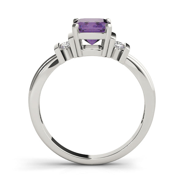 Crowned Color Rings Emerald Diamond Engagement Ring — 9K/18K Gold & Platinum