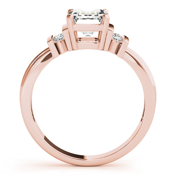 Crowned Color Rings Emerald Diamond Engagement Ring — 9K/18K Gold & Platinum