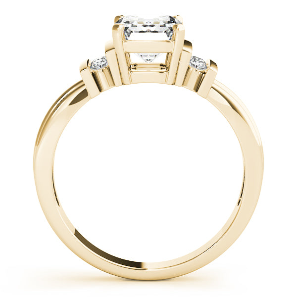 Crowned Color Rings Emerald Diamond Engagement Ring — 9K/18K Gold & Platinum
