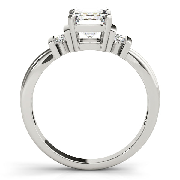 Crowned Color Rings Emerald Diamond Engagement Ring — 9K/18K Gold & Platinum