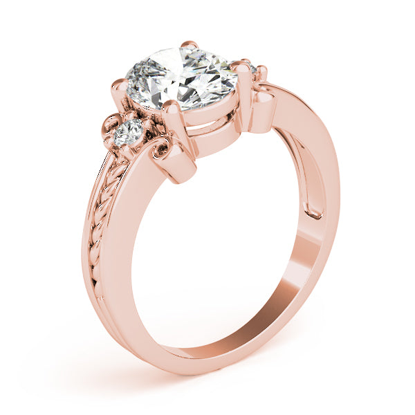 Graceful Color Rings Oval Diamond Engagement Ring — 9K/18K Gold & Platinum