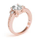 Graceful Color Rings Oval Diamond Engagement Ring — 9K/18K Gold & Platinum
