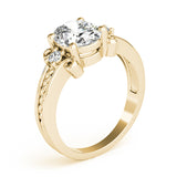 Graceful Color Rings Oval Diamond Engagement Ring — 9K/18K Gold & Platinum