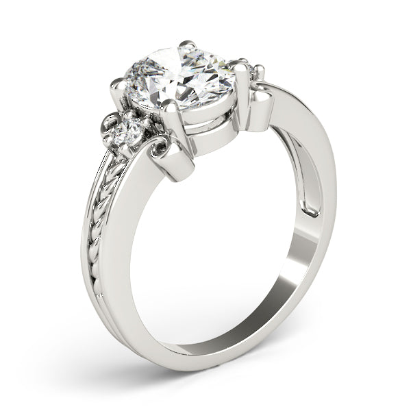Graceful Color Rings Oval Diamond Engagement Ring — 9K/18K Gold & Platinum