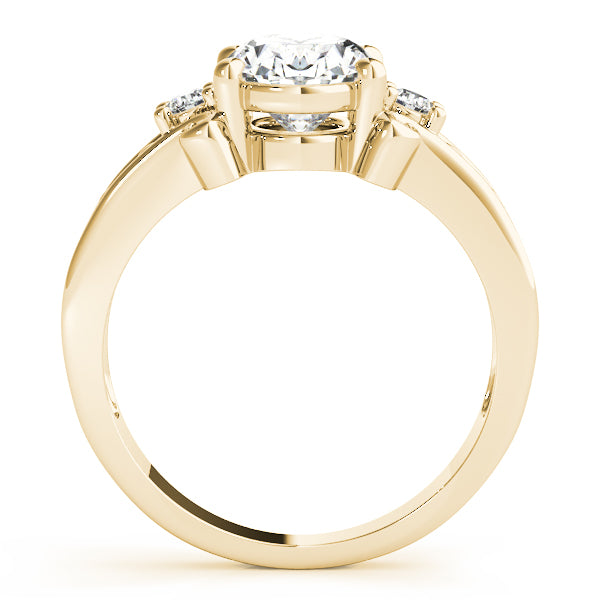 Graceful Color Rings Oval Diamond Engagement Ring — 9K/18K Gold & Platinum