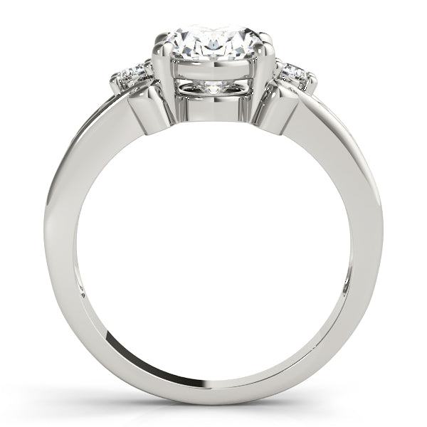 Graceful Color Rings Oval Diamond Engagement Ring — 9K/18K Gold & Platinum