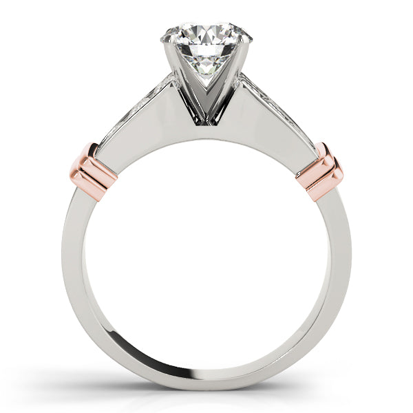 Regal Sidestone Princess Diamond Engagement Ring — 9K/18K Gold & Platinum
