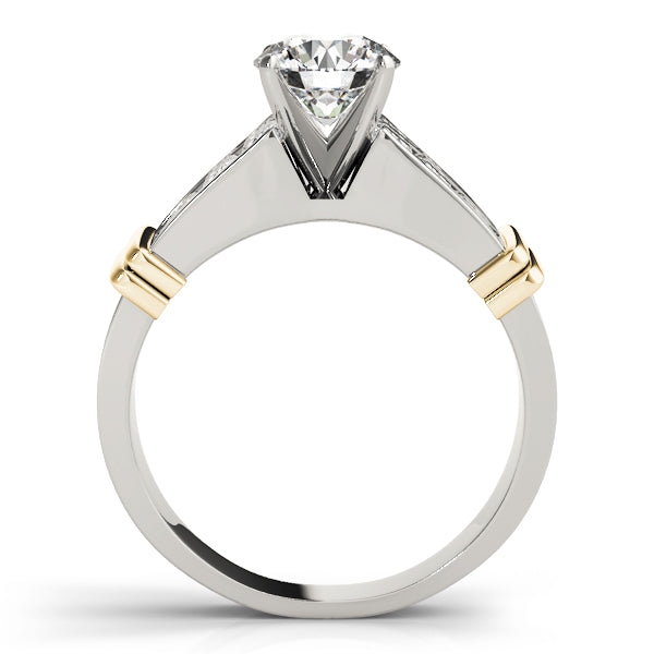 Regal Sidestone Princess Diamond Engagement Ring — 9K/18K Gold & Platinum