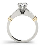 Regal Sidestone Princess Diamond Engagement Ring — 9K/18K Gold & Platinum
