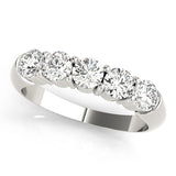 Prong Set Half Eternity Ring in Gold & Platinum