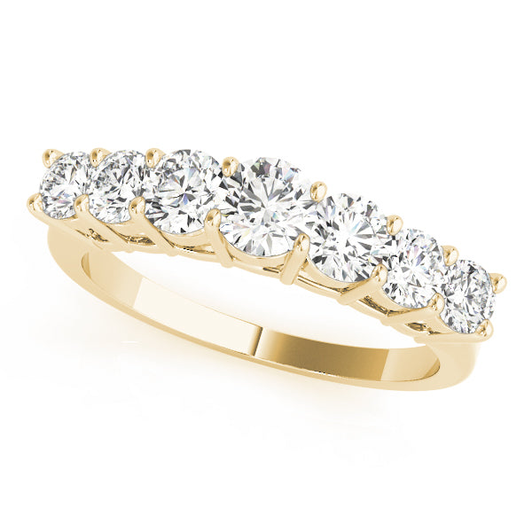 7-Stone Prong Set Half Eternity Ring in Gold & Platinum