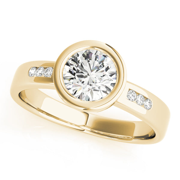 Enchanted Channel-Set Round Diamond Engagement Ring — 9K/18K Gold & Platinum