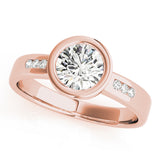 Enchanted Channel-Set Round Diamond Engagement Ring — 9K/18K Gold & Platinum