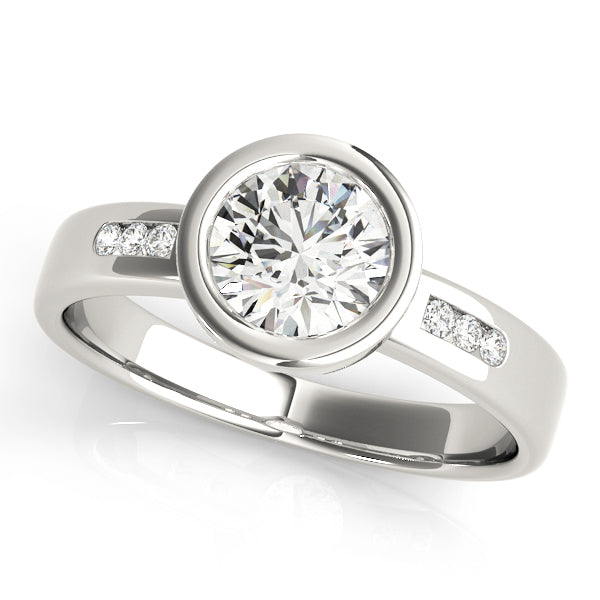 Enchanted Channel-Set Round Diamond Engagement Ring — 9K/18K Gold & Platinum