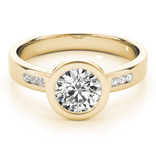 Enchanted Channel-Set Round Diamond Engagement Ring — 9K/18K Gold & Platinum