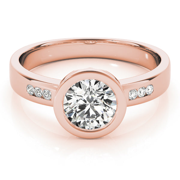 Enchanted Channel-Set Round Diamond Engagement Ring — 9K/18K Gold & Platinum