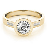 Enchanted Channel-Set Round Diamond Engagement Ring — 9K/18K Gold & Platinum